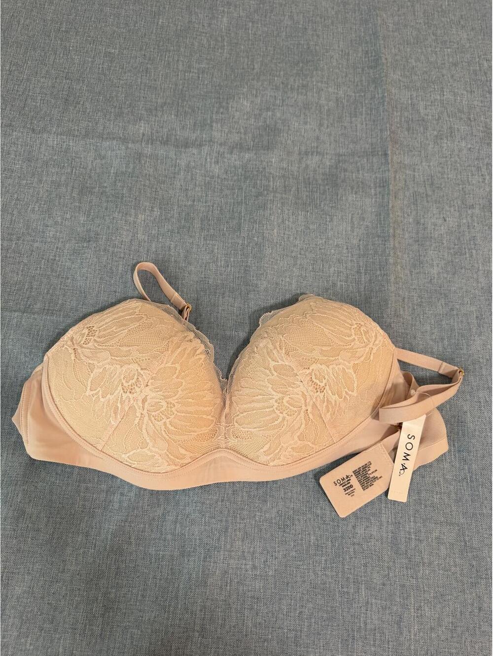 Soma Lightly Lined Wireless Floral Lace Bra Sepia Rose - Picture 1 of 4